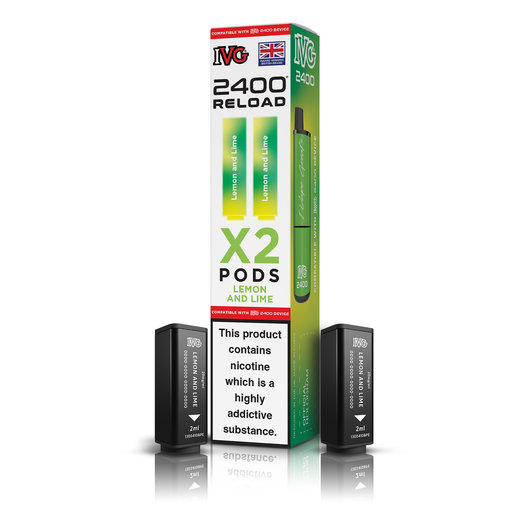IVG 2400 X2 Lemon Lime Reload Pods