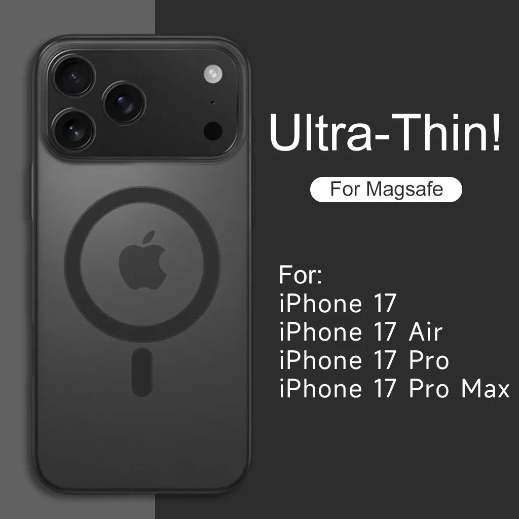 Luxury Matte Ultra Thin Clear For Magsafe Wireless Charge Case For iPhone Hard PC Cover