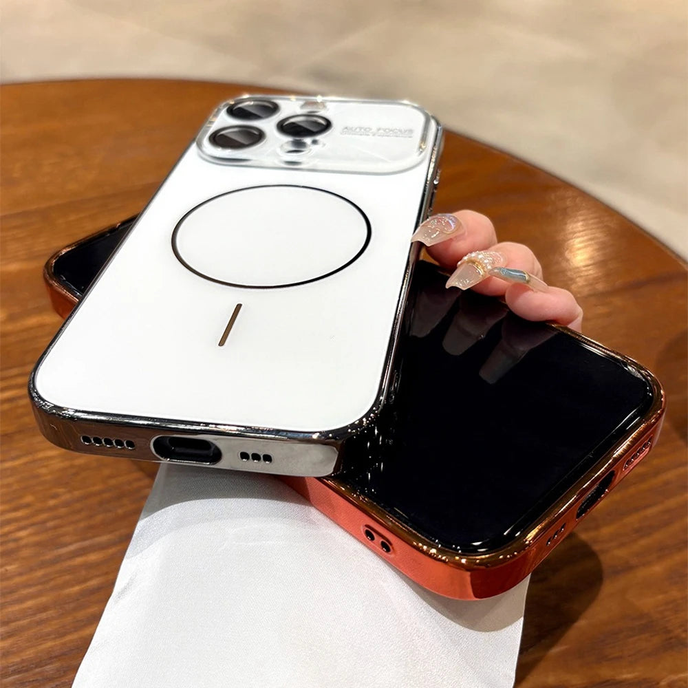 Luxury Laser Slim Matte Magsafe Magnetic Wireless Charging Case For iPhone 17 Air 12 13 14 15 16 17 Pro Max Hard Back Cover
