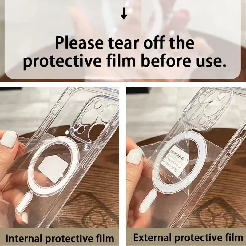 New Clear MagSafe Case for iPhone 17 17 Air 17Pro 17 Pro Max Shockproof Wireless Charging Cover with Magnetic Feature