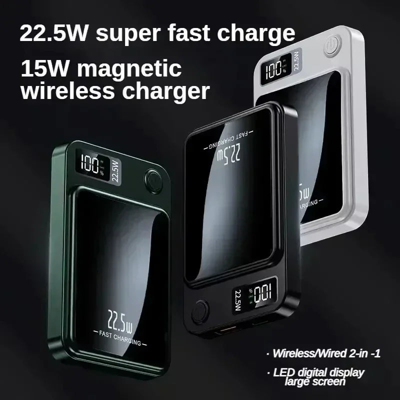 Xiaomi 100000mAh Power Bank Magnetic Wireless 22.5W Ultra Capacity Super Fast Charging Power Bank For Iphone16 Samsung Xiaomi